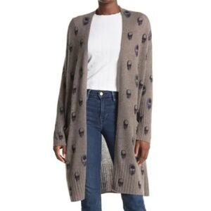 SKULL CASHMERE Harper Skull Print Open Cardigan Size L